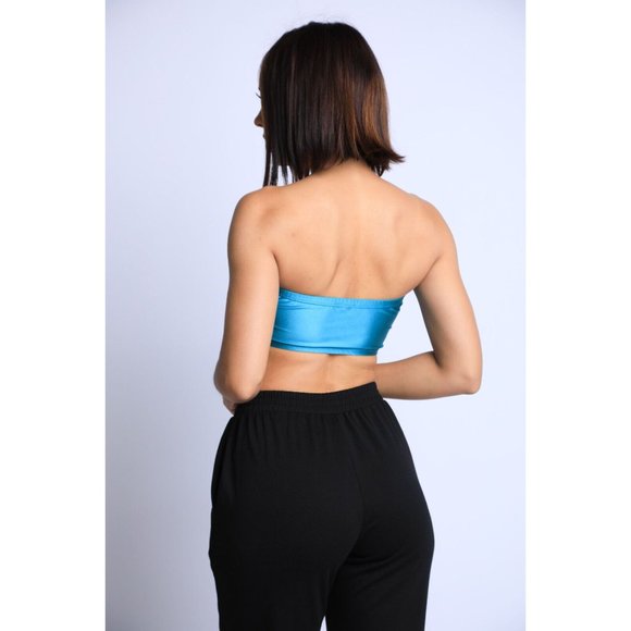 Women's Casual Sleeveless Off The Shoulder Tube Top Bandeau Nylon Spandex Comfy - Picture 7 of 11